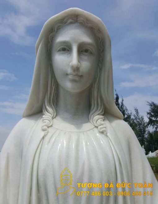 Tượng Đức Mẹ Maria đá cẩm thạch trắng nguyên khối