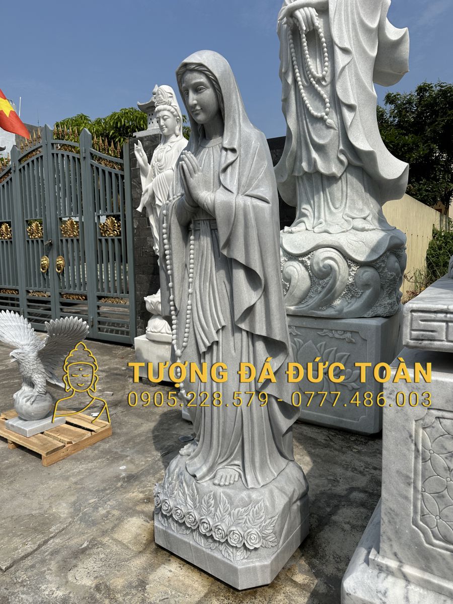 TƯỢNG ĐỨC MẸ LỘ ĐỨC CAO 2M ĐÁ XÁM DM_08 5 11 (4)