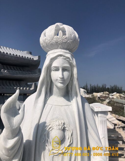 Tượng Đức Mẹ Fatima bằng đá trắng Non Nước