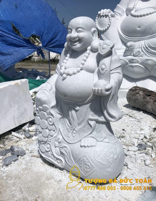 Tượng Phật Di Lặc đứng bao tiền đá đẹp