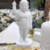 Phật Đản Sanh Đứng Đài Sen đá cẩm thạch trắng