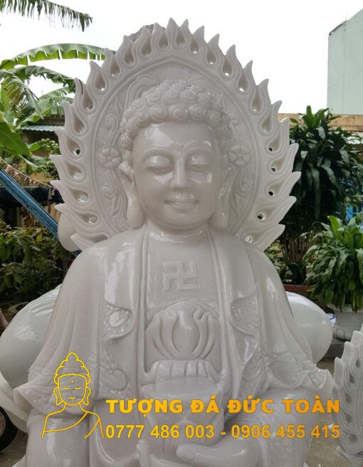 Tượng Phật A Di Đà đá cẩm thạch trắng