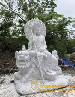 Phật Địa Tạng Bồ Tát cưỡi Đề Thính đá nguyên khối