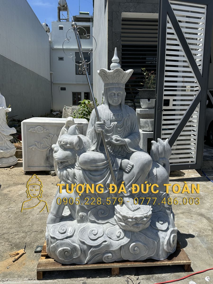 TƯỢNG PHẬT ĐỊA TẠNG CƯỠI ĐỀ THÍNH ĐÁ XÁM ĐT_04 8 4 (2)