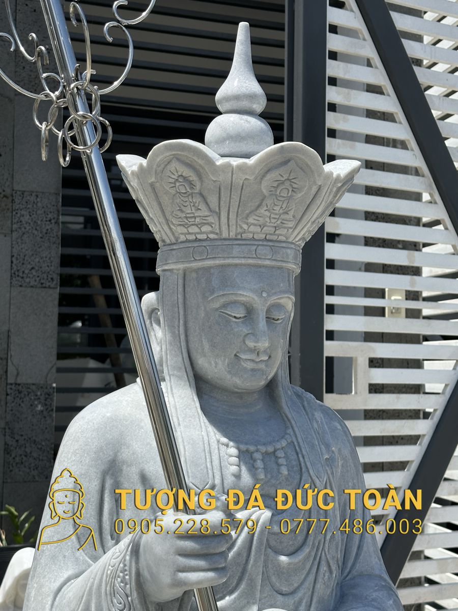 TƯỢNG PHẬT ĐỊA TẠNG CƯỠI ĐỀ THÍNH ĐÁ XÁM ĐT_04 3 4 (7)