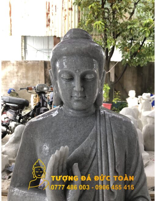 Bán tượng Phật Thích Ca Mâu Ni đá cẩm thạch xám
