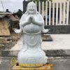 Điêu khắc Phật Di Lặc chúc phúc trên nền đá cẩm thạch trắng