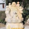 Tượng Phật Di Lặc Ngũ Phúc đá cẩm thạch vàng
