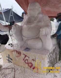 Chế tác Tượng Phật Di Lặc trên nền đá cẩm thạch đẹp nhất Đà Nẵng