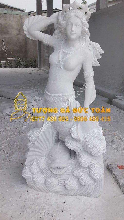 Tượng Nàng Tiên Cá Bằng Đá Cẩm Thạch
