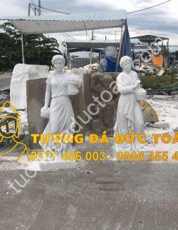 Tượng Cô Gái Bằng Đá Tự Nhiên Nguyên Khối