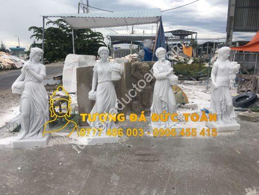 Tượng Cô Gái Bằng Đá Tự Nhiên Nguyên Khối