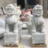 Tượng Nghê đá cẩm thạch trắng nguyên khối tự nhiên