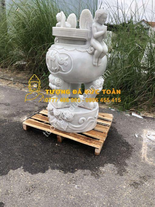 Lư Hương Công Giáo Đá Cẩm Thạch Nguyên Khối