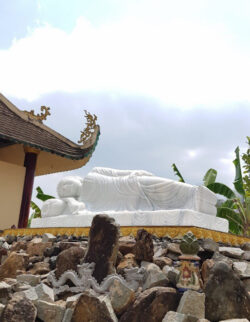 Tượng Phật Nhập Niết Bàn Đá Trắng Nguyên Khối