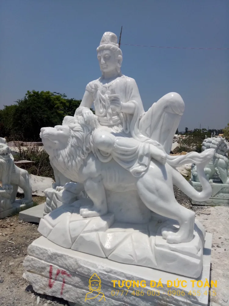 Tượng Văn Thù Phổ Hiền Bồ Tát Đá Nguyên Khối Non Nước