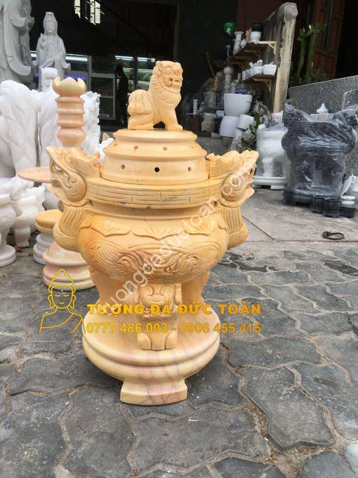 Lư Hương Đá Cẩm Thạch Vàng Non Nước Đà Nẵng