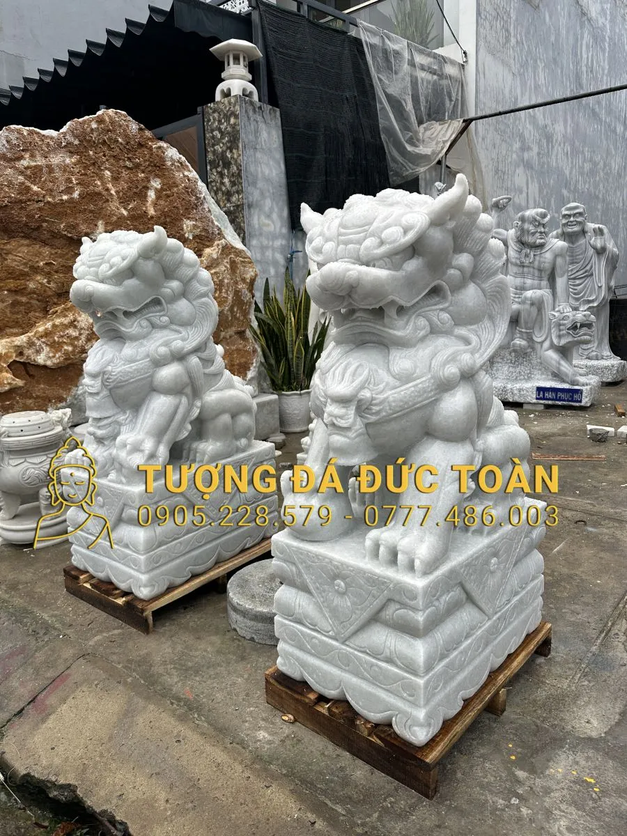 TƯỢNG KỲ LÂN ĐÁ TRẮNG CAO 1,3M KL_24 5 16 (3)