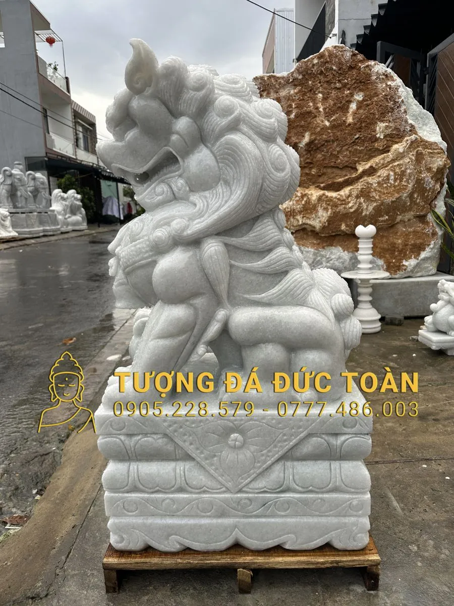 TƯỢNG KỲ LÂN ĐÁ TRẮNG CAO 1,3M KL_24 3 16 (5)