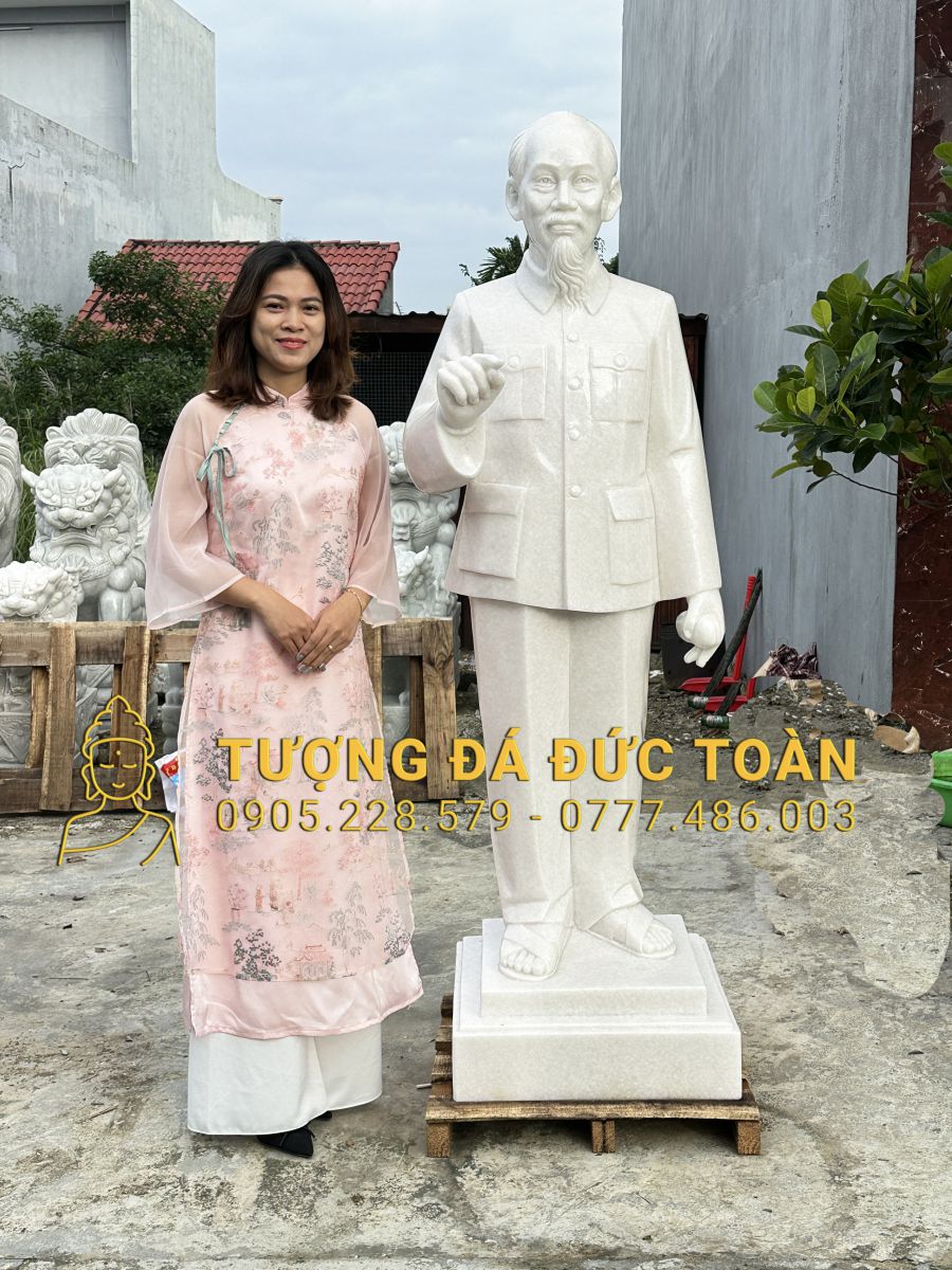 TƯỢNG BÁC HỒ CAO 1,7M BẰNG ĐÁ TRẮNG BH_03