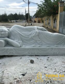 Tượng Phật Nhập Niết Bàn Bằng Đá Trắng Đẹp
