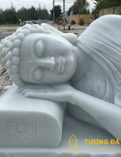 Tượng Phật Nhập Niết Bàn Bằng Đá Trắng Đẹp