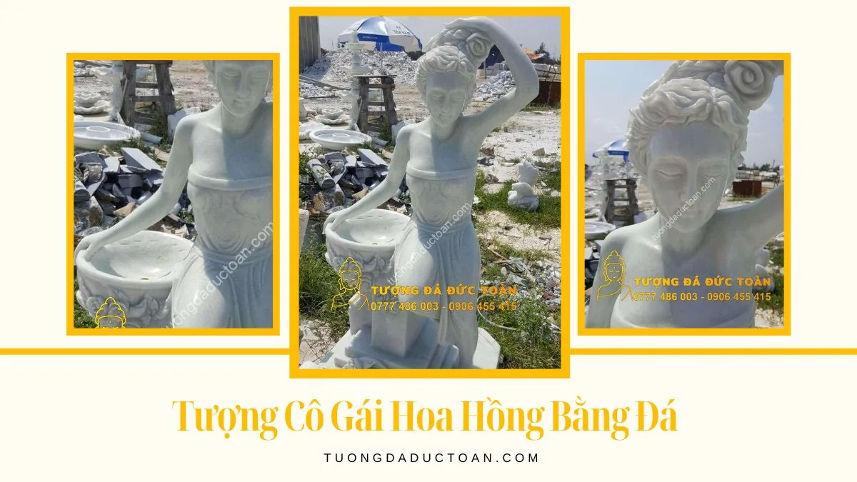 Tượng cô gái hoa hồng đẹp nhất