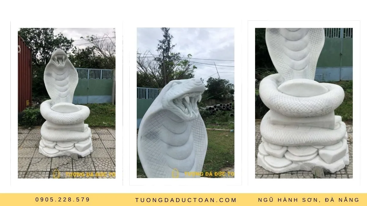 Tượng rắn phong thủy đá mỹ nghệ đẹp