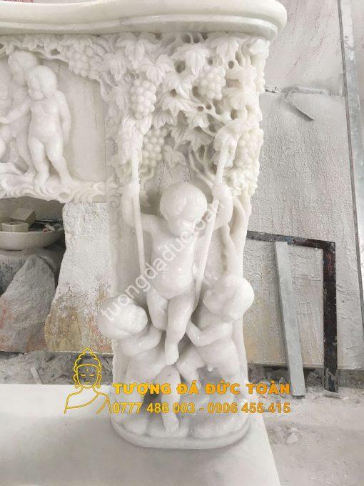 Lò Sưởi Đá Cẩm Thạch Thiên Thần Nguyên Khối