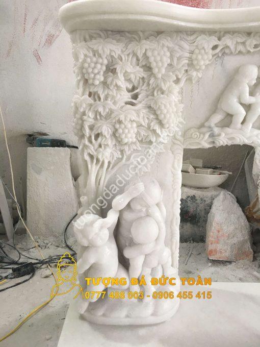 Lò Sưởi Đá Cẩm Thạch Thiên Thần Nguyên Khối