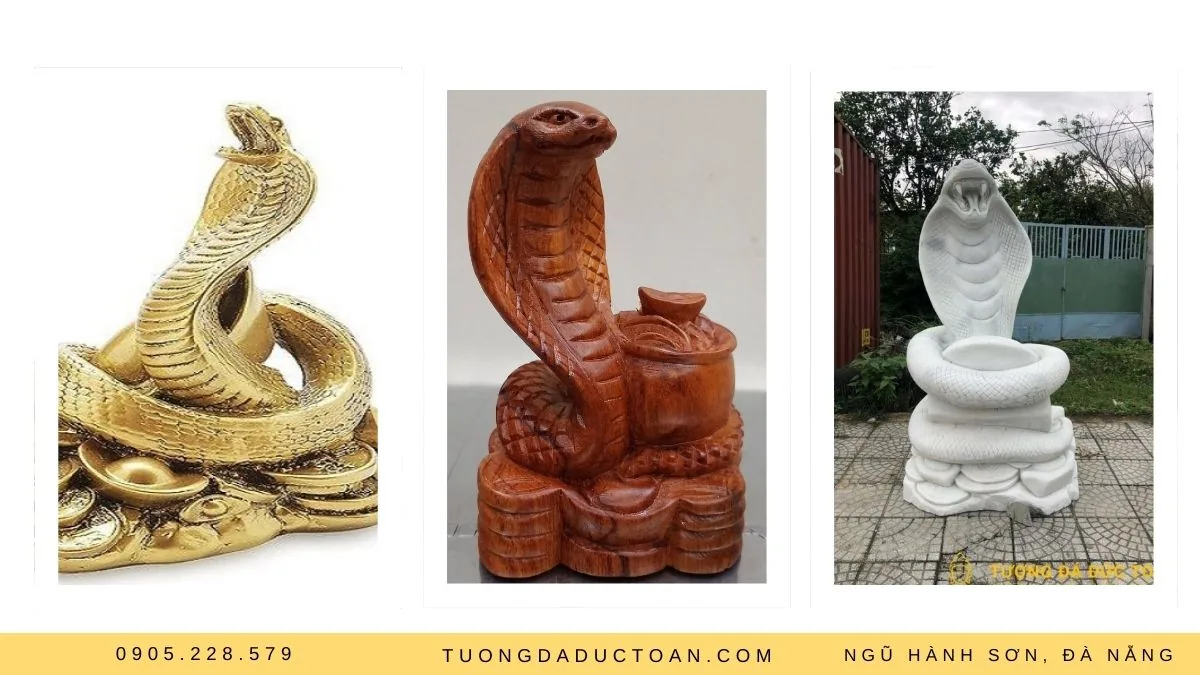Tượng rắn Phong Thủy có nhiều chất liệu khác nhau