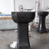 Lavabo Đá Tự Nhiên Trụ Đứng Nguyên Khối Màu Đen