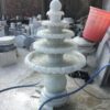 Đài Phun Nước Đá Mỹ Nghệ Màu Trắng Nhiều Tầng Bi Tròn