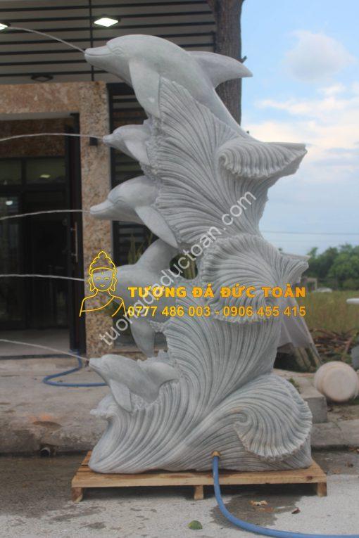 Chế tác tượng cá heo đá cẩm thạch nguyên khối đẹp
