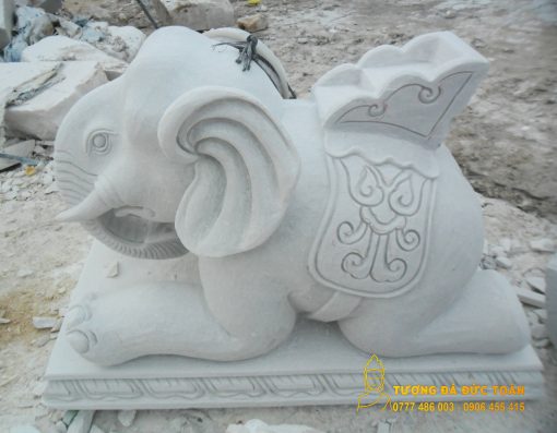 Điêu khắc chi tiết tượng - Tượng voi nằm đá đẹp tự nhiên nguyên khối Đà Nẵng - Tượng Đá Đức Toàn 