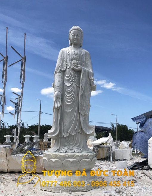 Bán tượng Phật A Di Đà đá nguyên khối