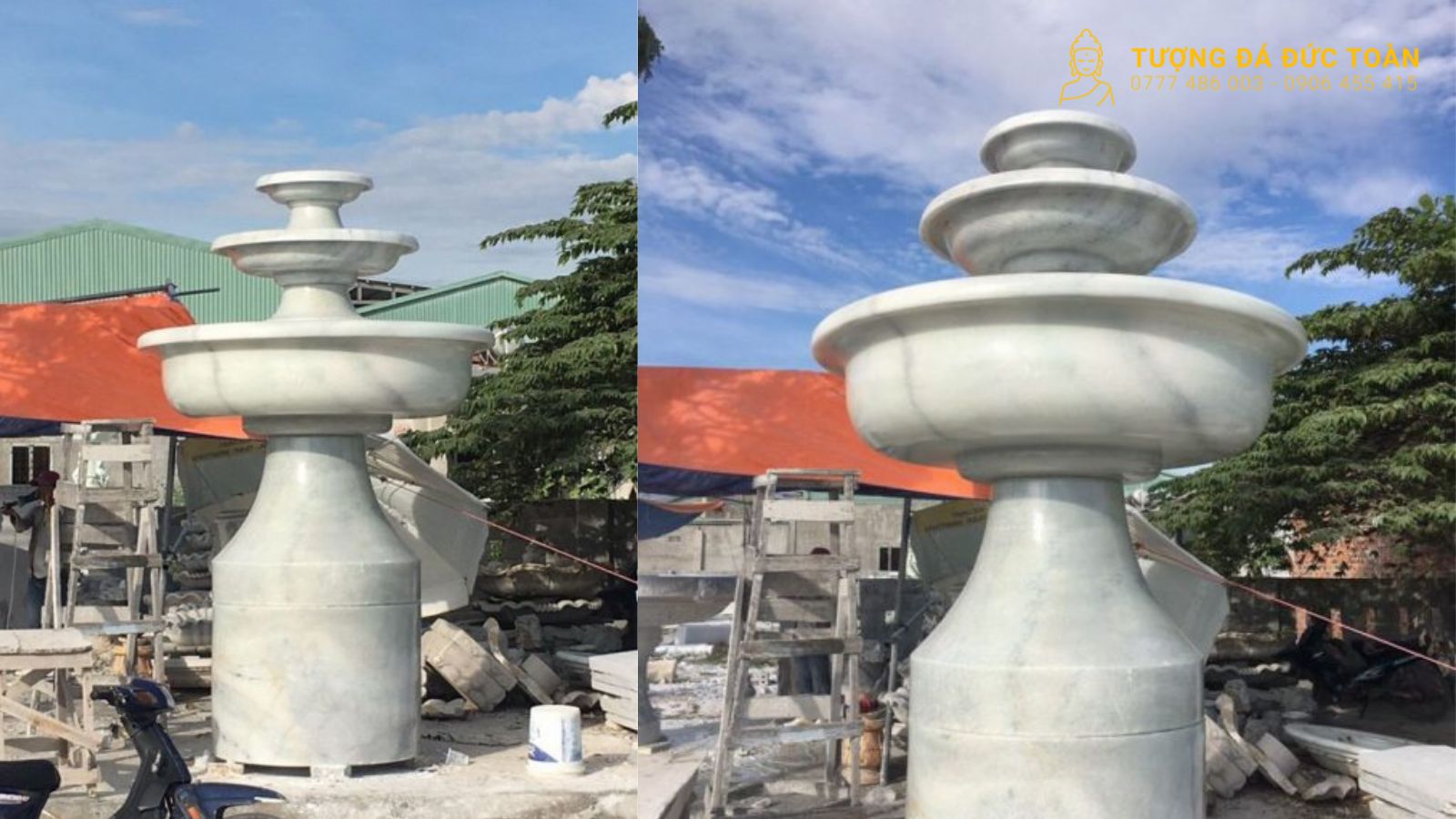 Đài Phun Nước Đá Cẩm Thạch 3 Tầng Đà Nẵng