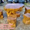 BÀN GHẾ ĐÁ TỰ NHIÊN MÀU NÂU GỖ