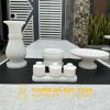 BỘ BÌNH - LƯ - ĐĨA ĐỂ MỘ ĐÁ CẨM THẠCH TRẮNG