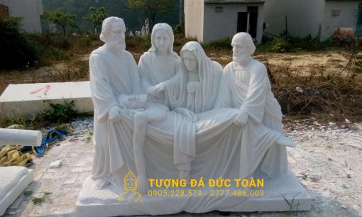 TƯỢNG 14 ĐÀN THÁNH GIÁ BẰNG ĐÁ CẨM THẠCH TRẮNG