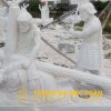 TƯỢNG 14 CHẶNG ĐÀN THÁNH GIÁ ĐÁ CẨM THẠCH TRẮNG TỰ NHIÊN