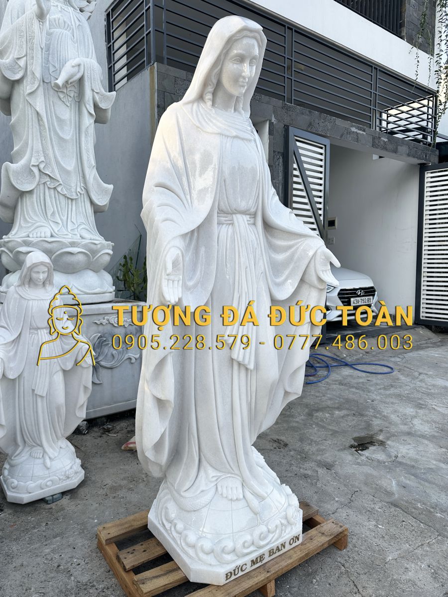 TƯỢNG MẸ BAN ƠN CAO 2M ĐÁ TRẮNG NGUYÊN KHỐI DM_36 8 21 (4)