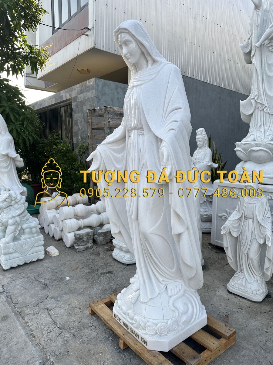TƯỢNG MẸ BAN ƠN CAO 2M ĐÁ TRẮNG NGUYÊN KHỐI DM_36 7 21 (5)