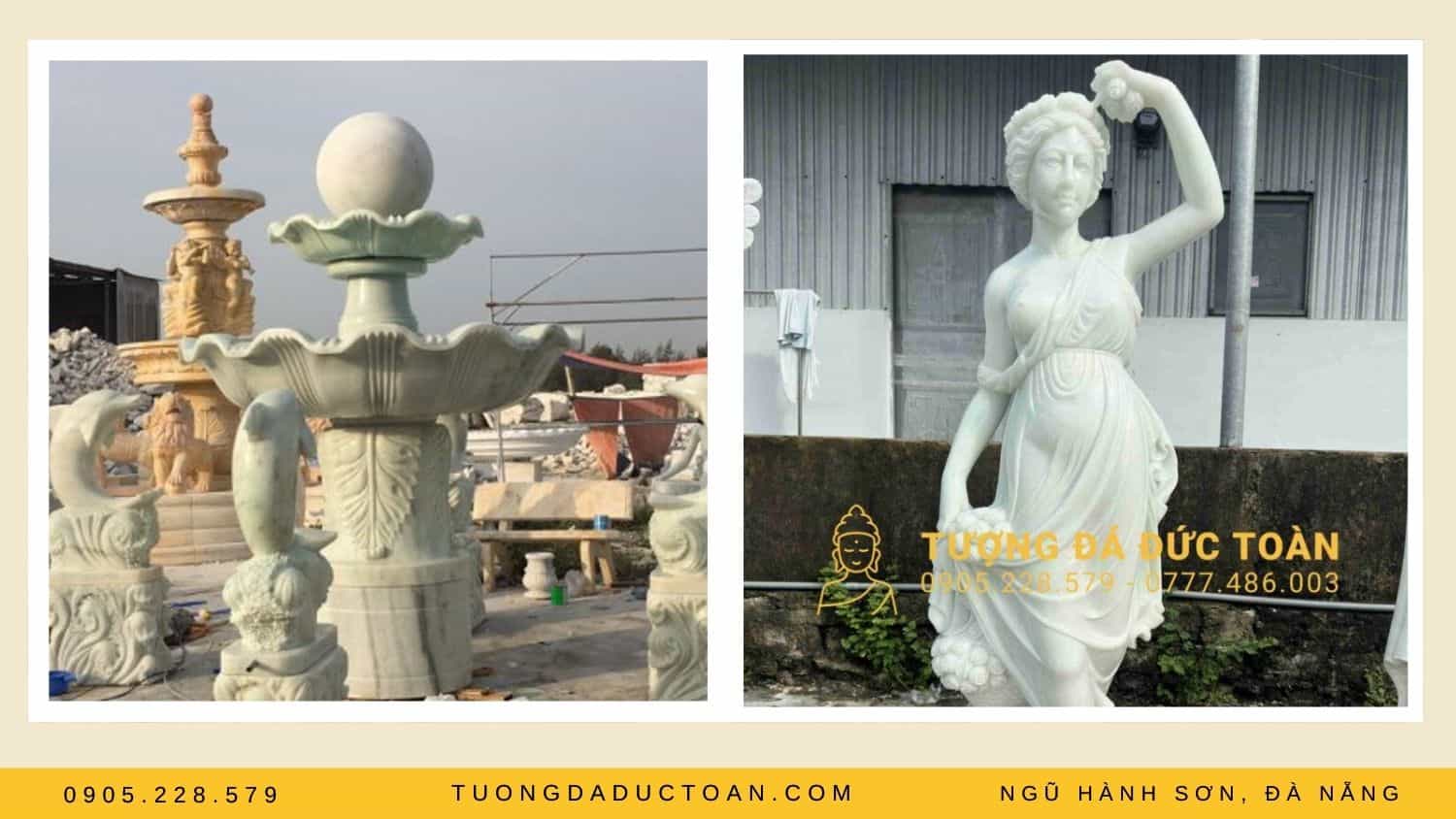 Đài phun nước và tượng cô gái nghệ thuật