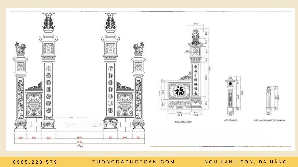 Bản vẽ thiết kế cổng lăng mộ