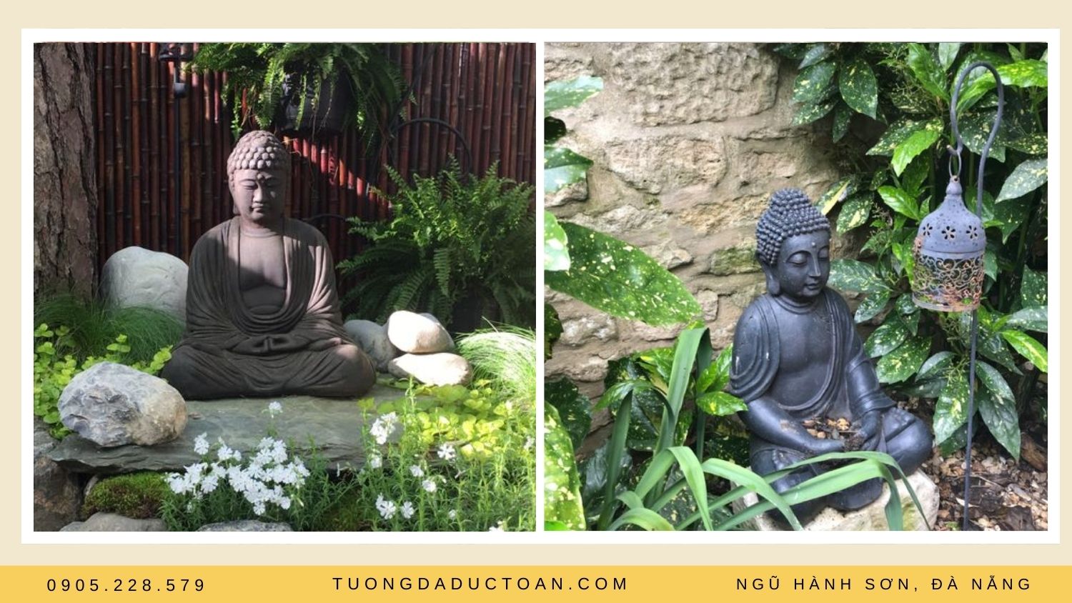 Tượng Phật sân vườn tạo cảm giác thoải mái