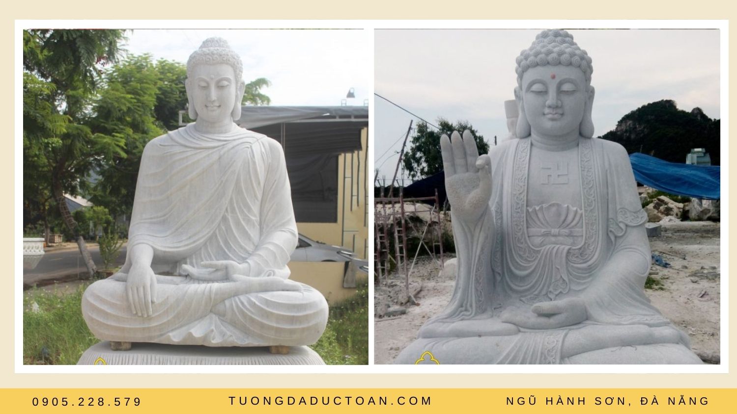 Tượng Phật Thích Ca Mâu Ni và Tượng Phật A Di Đà