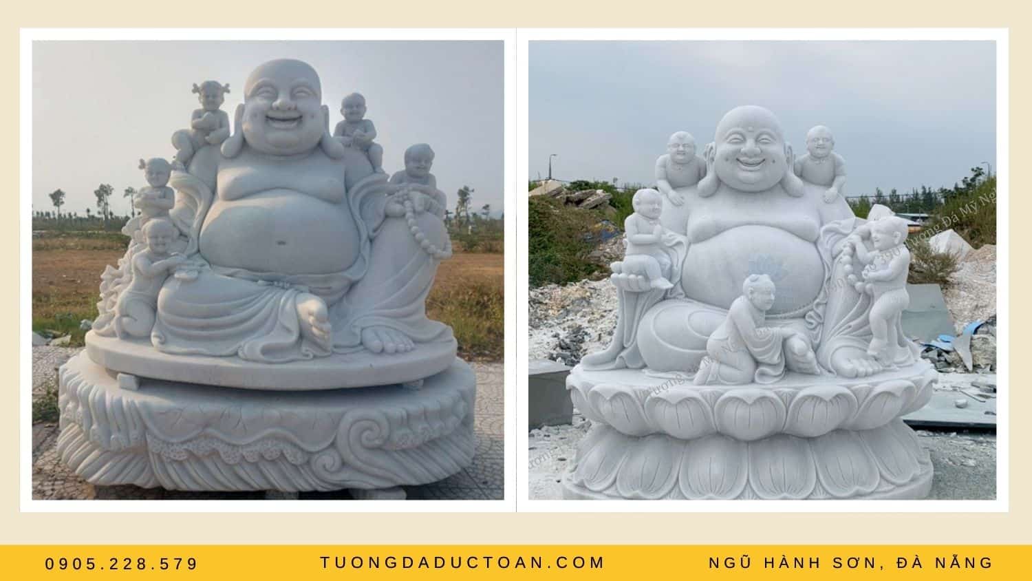 Tượng Phật Di Lặc ngũ phúc bằng đá