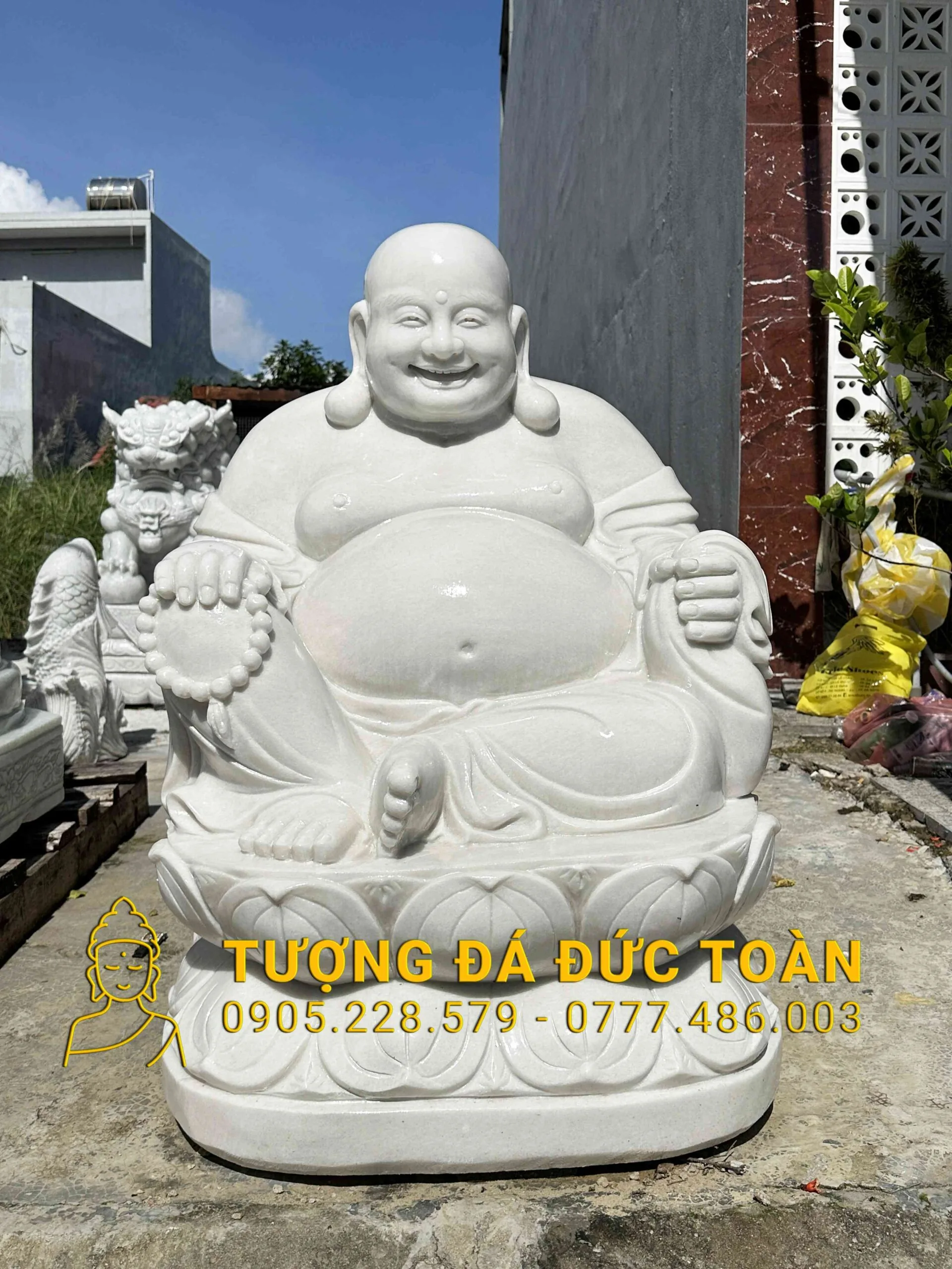 Tượng Phật Di Lặc Đá Trắng Đẹp Loại 1