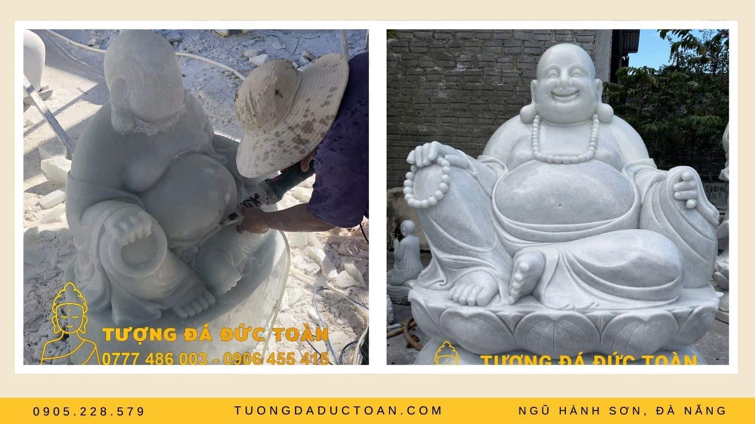 Quy trình chế tác tượng Phật Di Lặc bằng đá